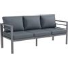 Outsunny Divano da Giardino 3 Posti con Cuscini per Seduta e Schienale, in Alluminio, 185x66x64 cm, Grigio|Aosom