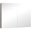 HOMCOM Armadio da parete per bagno con specchio, doppie ante e mensole regolabili, 80x15x60cm, Grigio | Aosom Italy