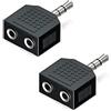 deleyCON 2x Adattatore Audio Stereo Splitter 3,5mm - 1x Jack a 2x Jack - Ricevitore HiFi per Home Theater