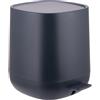 Relaxdays Cestino bagno 5 L, con chiusura soft-close, finitura opaca, secchio interno rimovibile, pedale, grigio scuro