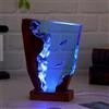 Drawelry Luce Notte Resina Epossidica Paesaggio Sottomarino 3D Artigianale, Decorazion Casa Base Legno, Mini Acquario Marino con Animali Marini Lampada per Cameretta Soggiorno Ufficio (A1)