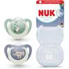 NUK First Choice Classic Night - Ciuccio ortodontico che si illumina al buio, accettazione del 95% del bambino, 18-36 mesi, blu, 2 pezzi
