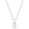 Swarovski Pendente Matrix, Crystal Pearl, Taglio Round, Bianco, Placcato rodio
