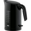 Braun WK3100BK Bollitore d'Acqua, Capacità 1,7L, Qualità Tedesca, base girevole 360°, filtro anticalcare estraibile e lavabile,Funzione ECO, Sistema di sicurezza a 3 vie, spegnimento automatico, Nero