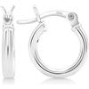 KEZEF Orecchini a cerchio in argento per donna - Cerchi in argento 925-2 mm di spessore - Piccoli orecchini a cerchio in argento per uomo - Orecchini in argento ipoallergenici 12 mm di diametro