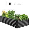 VEVOR Aiuola Rialzata in Metallo per Giardino Balcone 1800 x 900 x 430 mm, Design a Fondo Aperto, Grande Aiuola Rialzata per la Coltivazione di Ortaggi, Fiori, Erbe Aromatiche, Grigio Scuro