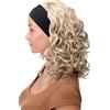 WIG ME UP - Parrucca Donna Fascetta(fissa) Voluminosa Chioma Ricciuta Lunga fino alle Spalle Biondo Biondo oro BRO-704-22