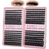 Yomice Wispy - Ciglia singole a ciuffetti, curvatura a D, 80, 120, 150, 200D, spesse, fai da te, morbide, extension russe per principianti (80, 120, 150, 200D)