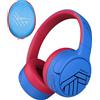 PowerLocus Cuffie Bluetooth per bambini, con cancellazione attiva del rumore, 74/85/94 dB, volume sicuro, pieghevole con tasca in tessuto, tempo di riproduzione 60 H con microfono e Aux per cellulare