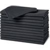 Amazon Basics, Tovaglioli di stoffa riutilizzabili antimacchia e resistenti alle pieghe, confezione da 12, 43 x 43 cm, Nero