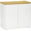 HOMCOM Mobile Multiuso con Armadietto a 2 Livelli in Truciolato e Ripiano regolabile, 80x37x75cm|Aosom