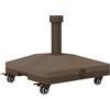 Outsunny Base per Ombrellone con Ruote Riempibile fino a 20 kg per Pali da Ø22-38 mm, 45x45x39 cm, Marrone
