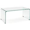 HOMCOM Tavolino in Vetro Temperato Moderno da Salotto con Design Monoblocco, 80x45x35 cm, Trasparente | Aosom Italy