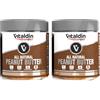 VITALDIN SPORT All Natural Peanut Butter Smooth - Pack 2 Barattoli x 500 gr - Burro di Arachidi Cremoso 100% Naturale Senza Zuccheri Aggiunti - 26% di Proteine - Vegan