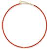 GD GOOD.designs Collana di perle da donna in pietre naturali autentiche sfaccettate da 4 mm | Collana in corniola regolabile con placcatura in oro 18K (40-45 cm) | Collana boho impermeabile (rosso)