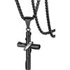 FaithHeart Collana con Croce da Uomo, Ciondolo Croce Cristiana, Acciaio Chirurgico Inossidabile 316L, Impermeabile, Tre colori, Catena 55+5cm, Regali Comunione Maschio