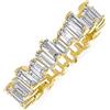 Bling Jewelry Anello Eternity Anniversario a Zigzag Alternato con Zirconi Cubici AAA CZ Modern Classic Baguette per Donna, Placcato in Oro 14K, Argento Sterling .925