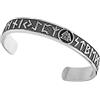 Cupimatch Bracciale da uomo in stile vichingo: bracciale in acciaio inox con nodo celtico a triangolo rune vichinghe nordi, one-size, Acciaio inossidabile, Nessuna pietra preziosa