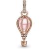 PANDORA Pendente a forma di mongolfiera, placcata in oro rosa 14 k, con cristallo rosa fairy tale e zirconi cubici trasparenti