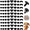 PH PandaHall 80pz 8 Stili Nasi di Sicurezza Opachi in Plastica Nasi di Animali all'Uncinetto Naso di Cane con Distanziatore per Animali di Peluche Fai da Te, 8~24mm