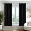 Deconovo Tende Oscuranti per Interni 70x120 cm, 2 Pezzi, Nero - Termiche Isolanti e Moderne con 3 Modi di Montaggio - Ideali per Finestre Camera da Letto e Soggiorno