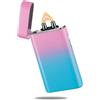 RSBYE Accendino Elettrico RSBYE Plasma Fiamma Antivento Personalizzato Candele Accendino USB Ricaricabile con Indicatore della Batteria (Rosa e Blu)