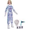 Barbie- Space Discovery Astronauta, Bambola Bionda con Tuta Spaziale, Casco, Guanti e Bandiera e Cibo per Spazio, Giocattolo per Bambini 3+Anni, GTW30