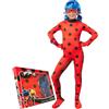 Funidelia Costume Ufficiale di Ladybug per Bambina con tutina, parrucca, maschera, orecchini e peluche, Tenuta di Miraculous Infantile, Costumi di Carnevale, Halloween e Feste - Taglia 5-6 anni