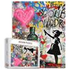 Tucocoo Banksy Puzzle stile Banksy da 1000 pezzi per adulti, graffiti ragazza Street Art per attività familiari, puzzle colorato per decorazione d'interni, regali
