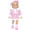 NIXNUT Vestiti invernali per bambola, cappotto, giacca, gonna, tweed, con berretto, per bambola American Girl 45,7 cm