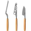 BOSKA Amigo - Set di 3 coltelli da formaggio, con manico ergonomico, in acciaio inox di alta qualità, in legno di faggio, antiaderenti grazie al trattamento BSF
