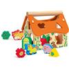 Trudi SEVI Casetta degli incastri (14 pz Giochi in legno prima infanzia. Costruzioni e giocattoli. Regalo di Natale e compleanno per bambini | 19,7x18,3x17,6cm Wood | modello 88056