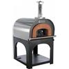 AgriEuro Premium Forno a legna da esterno Cibus Inox 1000 con camera Ø100 - 6 pizze
