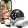 HUAJUN Robot Telecamera, 1080P Doppia Fotocamera Robotica, Fotocamera Mobile WiFi per Animali Domestici con Crociera Automatica, Audio Bidirezionale e Visione Notturna per Animali da Compagnia