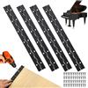 Tiugbjkgk 4 PzCerniere per Pianoforte, 30 cm Cerniere per Legno, Cerniere per Porte, Cerniera Porta Legno in acciaio inossidabile per ante di mobili, pianoforti, finestre, con viti (nero)