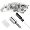 Wisebom 50 Pezzi Pioli Supporti per Mensole, Viti Autofilettanti Supporti per Mensole 7.5 mm con Copertura Antiscivolo E cacciavite, Supporti per Mensole per Armadi Librerie Credenze E Mobili