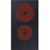 Candy Piano Cottura2 Fuochi in Vetroceramica, Pannello di Controllo Touch Centrale, Timer Programmabile, Blocco di Sicurezza e Indicatore Calore Residuo, 28,8 x 52 x 5,5 cm, Nero - CDH30