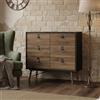 Dmora - Credenza Aurelie, Buffet da soggiorno, Madia da salotto, Dispensa da cucina, 102x40 h95 cm, Nero e Noce