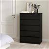 Dmora - Cassettiera Georgette, Settimino multiuso, Comò camera da letto, Mobile con cassetti, 77x50 h111 cm, Nero