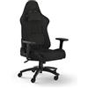 Corsair TC100 Relaxed-Rivestimento in Tessuto Gaming Chair, Nero