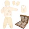 huanger Ipeksi Baby Set 100% cotone naturale Attrezzatura per la prima infanzia, unisex, set regalo per bambini, con 5 pezzi, per bambini da 0 a 4 mesi, Set da 5, 56