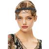 BABEYOND Flapper - Fascia per capelli stile anni '20, stile Gatsby, vintage, con strass, accessorio per capelli per matrimoni, balli scolastici, da donna, colore nero