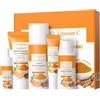 Vawolecy Kit Regalo alla Curcuma - Trattamento Unificante con Vitamina C (5 Prodotti: Detergente, Tonico, Siero, Contorno Occhi e Crema Idratante)