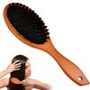 Dokeno Spazzola per capelli di setole di cinghiale naturale, ovale spazzola per capelli peli, spazzola per massaggi in pelle capelu in legno antistatico pelle capelu pettine per donna uomo e bambino per