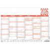 Zettler Calendario giorni lavorativi A5 2026 - Calendario da ufficio 21 × 15 cm, 6 mesi per pagina, contatore giorni lavorativi, giorni e settimane, panoramica delle vacanze, giorni festivi, fasi