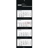 Alpha Edition Calendario da 4 mesi Black 2026 - Calendario da parete 33 x 100 cm con 4 mesi in panoramica e cursore data, calendario pieghevole per ufficio e pianificazione per casa, lavoro e