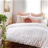 Peri Home Set copripiumino e federa in ciniglia leopardata, 100% cotone, 3 pezzi, per letto matrimoniale/matrimoniale, colore: bianco