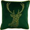 furn. Foresta Fauna Stag Cuscino, Poliestere, Smeraldo/Oro