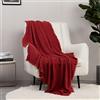 CREVENT Coperta lavorata a maglia per divano, sedia, letto, decorazione per la casa, morbida, calda, accogliente, leggera, per primavera, estate, autunno (127 x 152 cm, rosso natalizio)