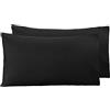 Amazon Basics Federe in microfibra, 50 x 80 cm (confezione da 2), nero